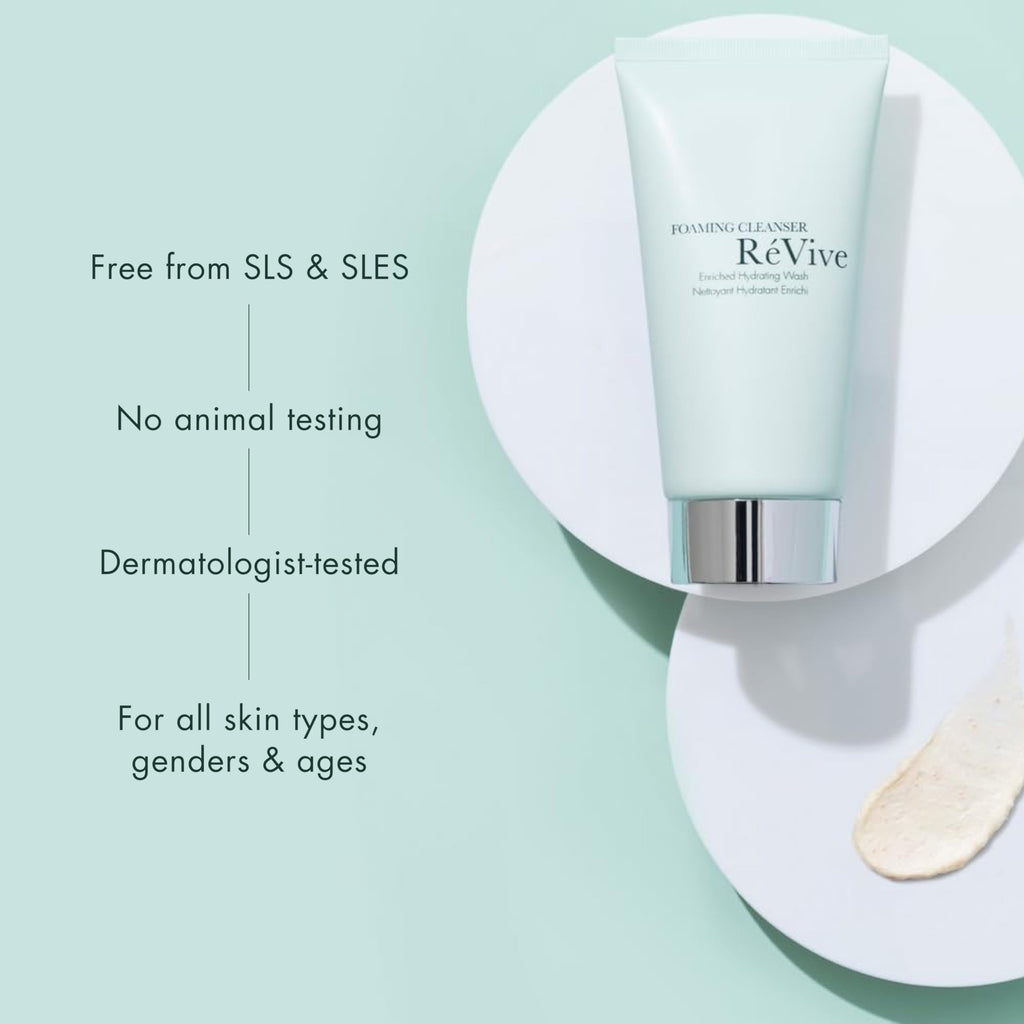 RéVive Foaming Facial Cleanser – Hydrating Vitamin E Face Wash for Barrier Protection (4.2 oz)