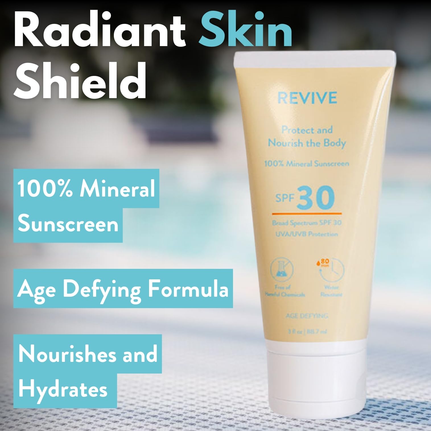 REVIVEEO Skin Health Sunscreen SPF 30 – Mineral, Hydrating, Face & Body