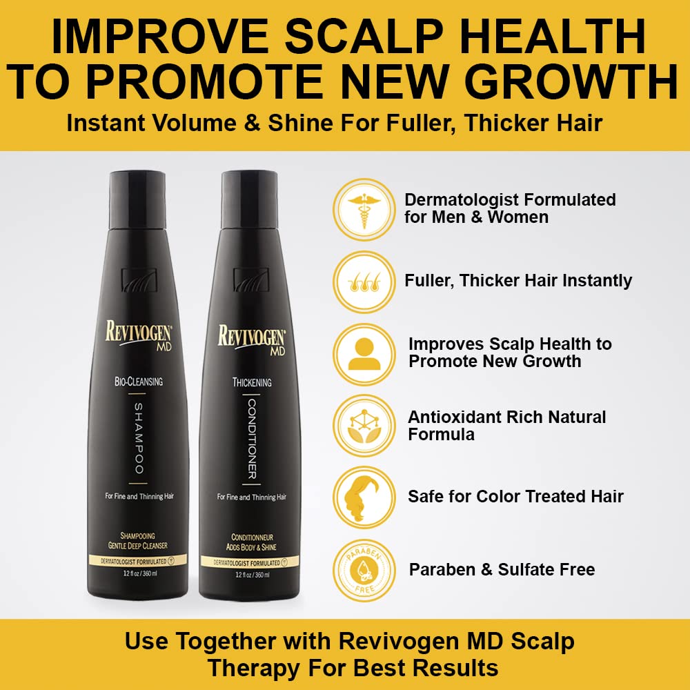 Revivogen MD Bio-Cleansing Shampoo & Thickening Conditioner for Thinning Hair