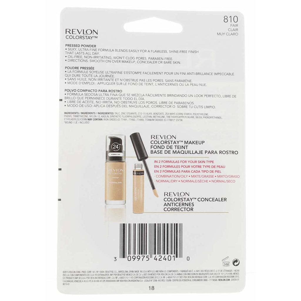 Revlon ColorStay Pressed Powder Fair 810 — 0.3 oz (Pack of 4) | Matte Finish, 16-Hour Wear