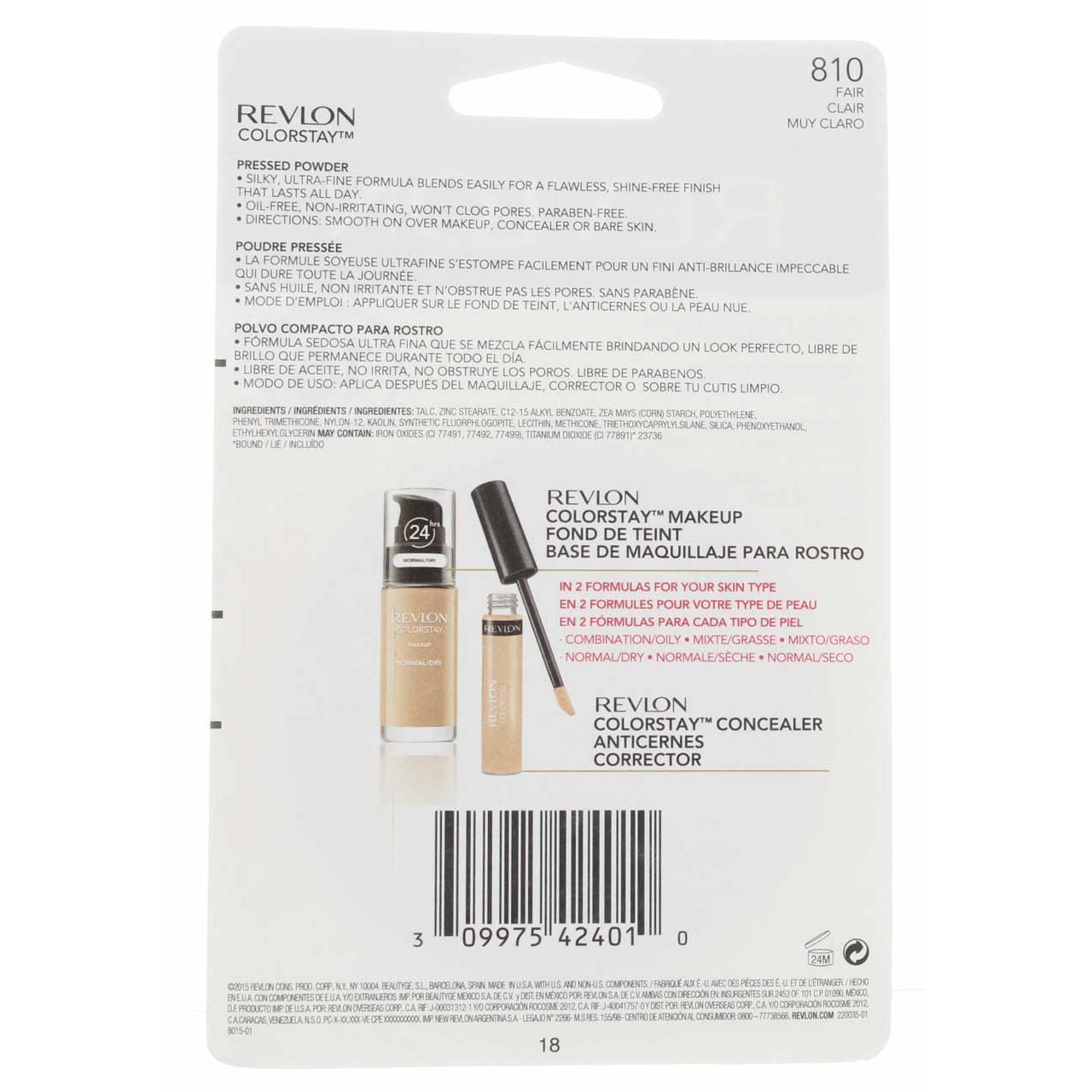 Revlon ColorStay Pressed Powder Fair 810 — 0.3 oz (Pack of 4) | Matte Finish, 16-Hour Wear