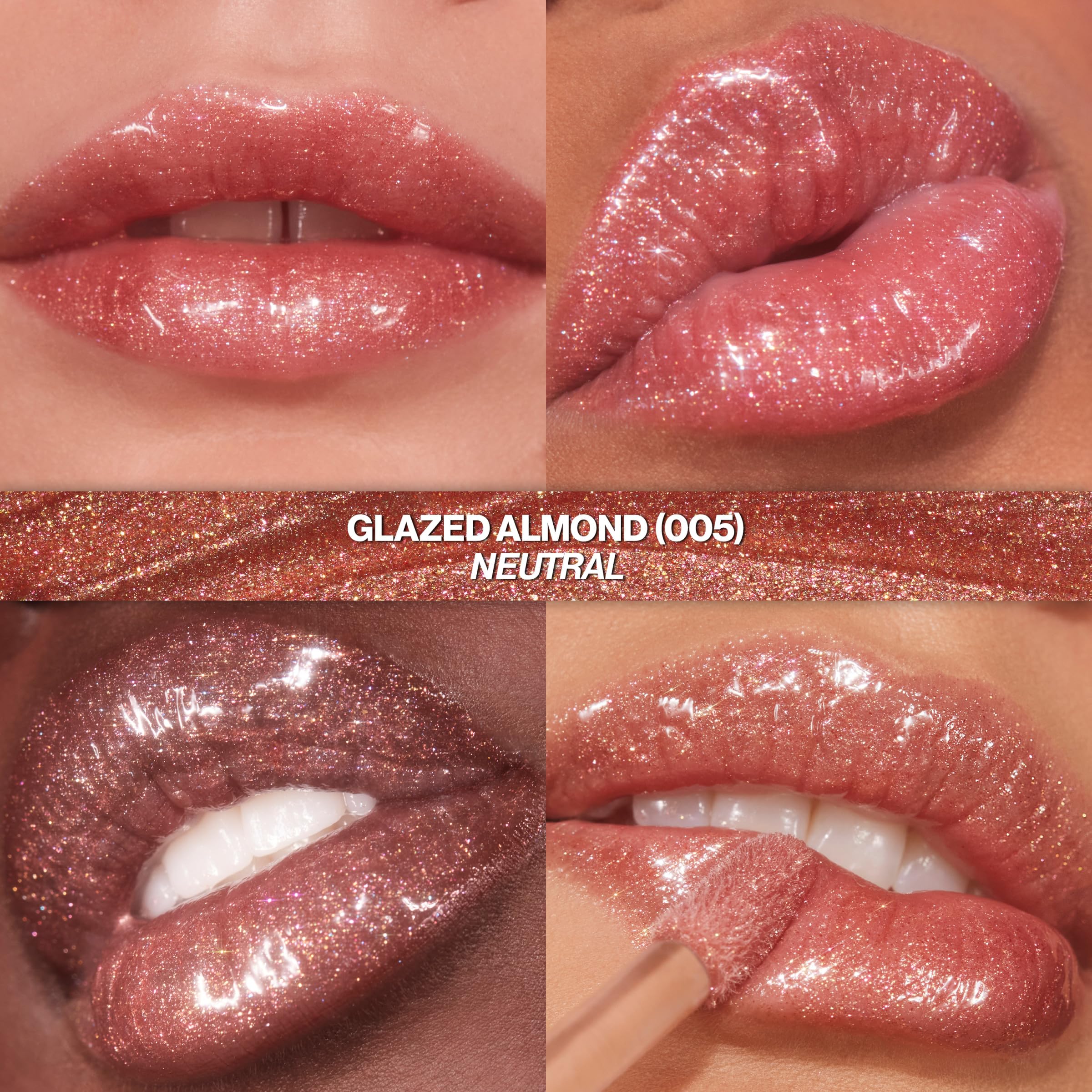 REVLON Super Lustrous Glimmer Gloss Gift Set – 3-Piece, Non-Sticky Lip Gloss with Plant-Based Glitter (Rose Glow, Glazed Almond, Diamond Drama)