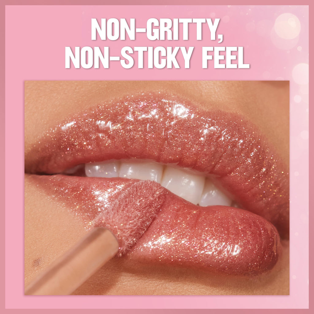 REVLON Super Lustrous Glimmer Gloss Gift Set – 3-Piece, Non-Sticky Lip Gloss with Plant-Based Glitter (Rose Glow, Glazed Almond, Diamond Drama)
