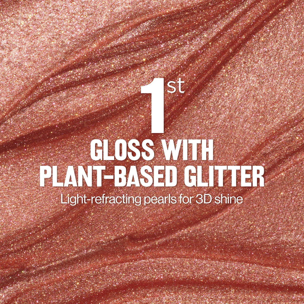 REVLON Super Lustrous Glimmer Gloss Gift Set – 3-Piece, Non-Sticky Lip Gloss with Plant-Based Glitter (Rose Glow, Glazed Almond, Diamond Drama)