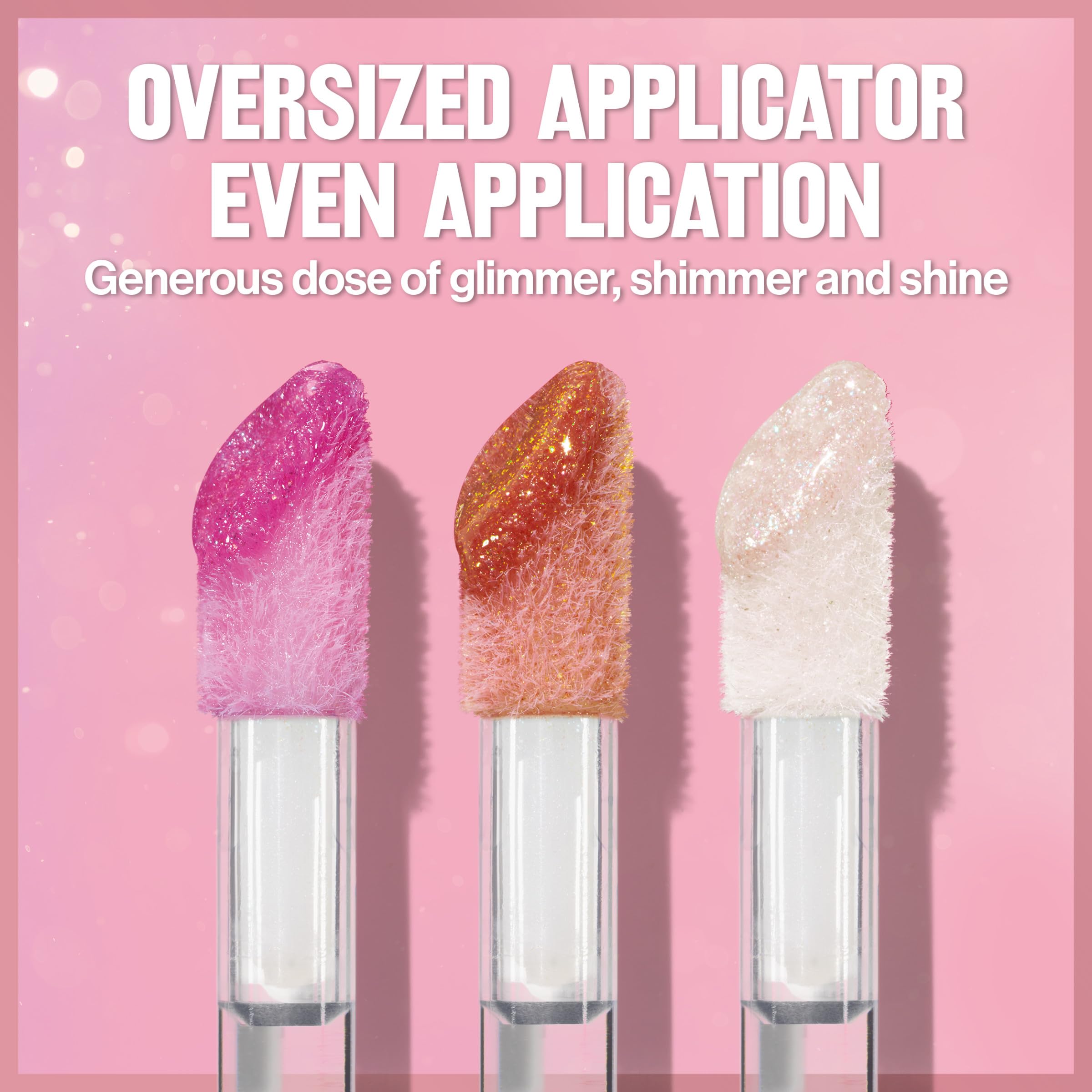 REVLON Super Lustrous Glimmer Gloss Gift Set – 3-Piece, Non-Sticky Lip Gloss with Plant-Based Glitter (Rose Glow, Glazed Almond, Diamond Drama)