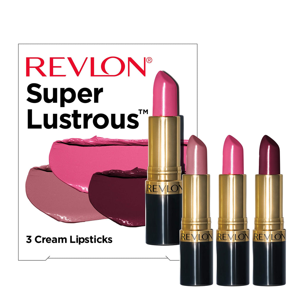 Revlon Super Lustrous 3-Piece Lipstick Gift Set – Cream Finish