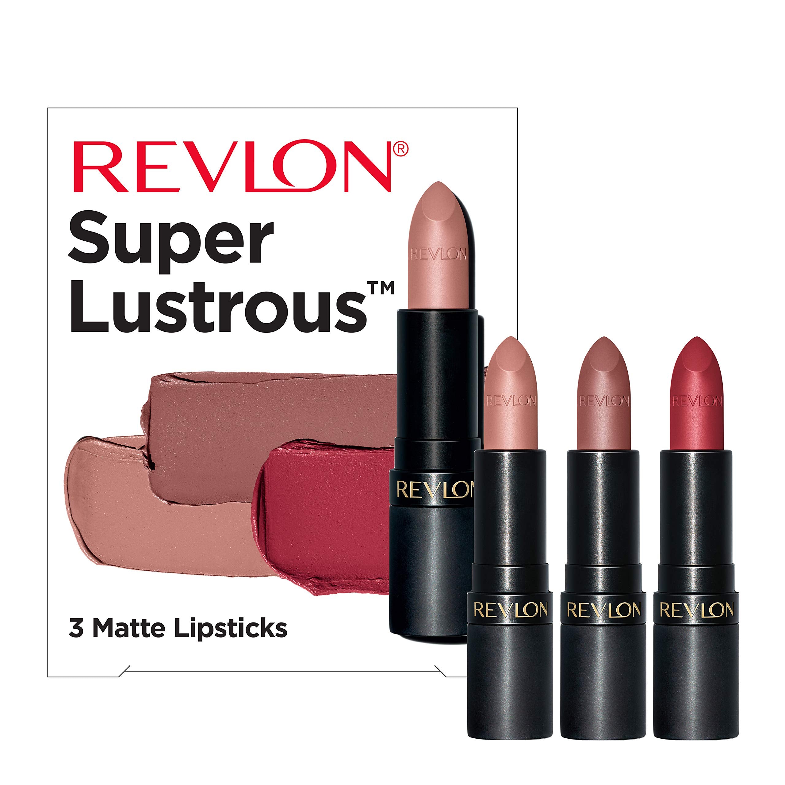 Revlon Super Lustrous 3-Piece Matte Lipstick Gift Set – Pick Me Up, Shameless, Show Off