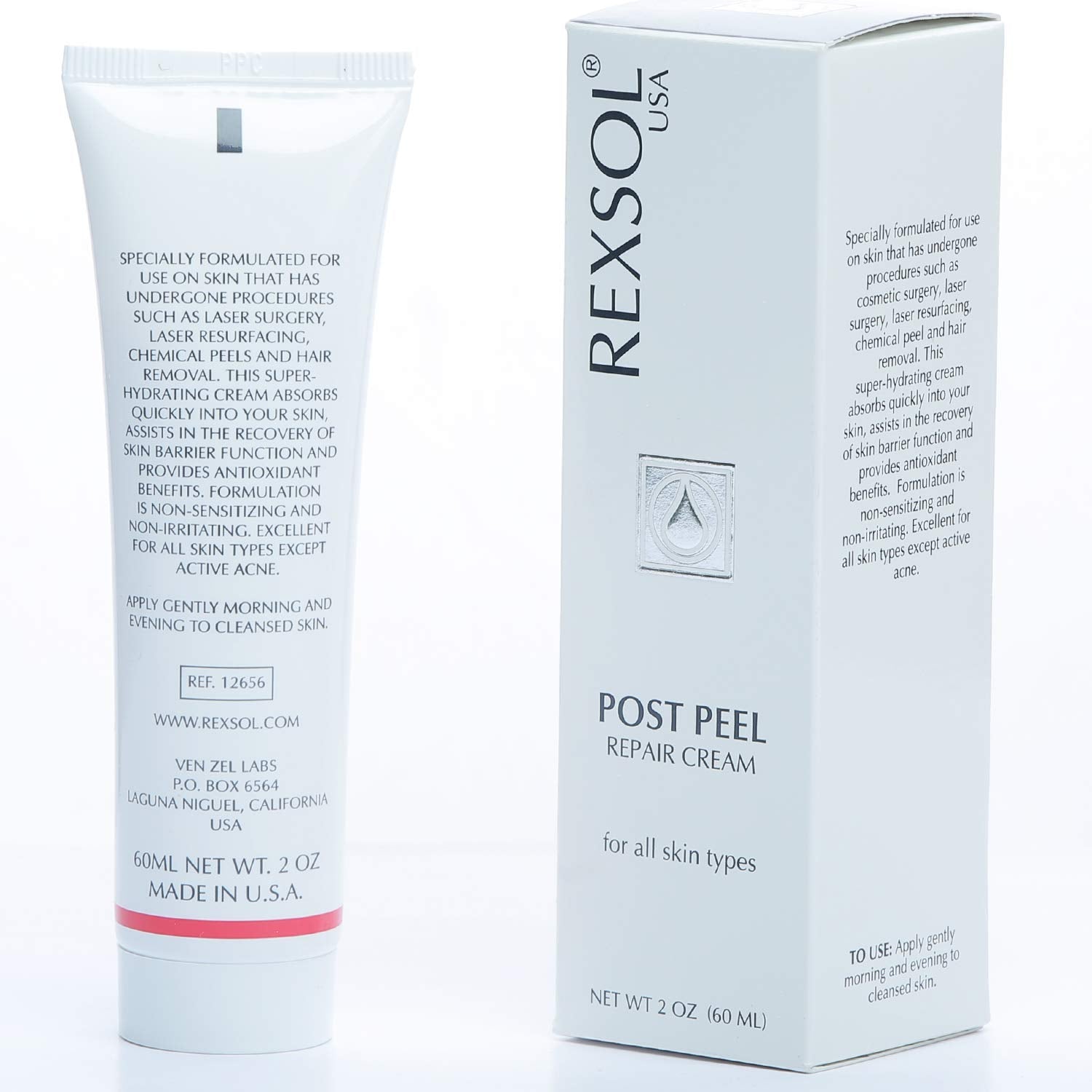 REXSOL Post Peel Cream | Hydration & Antioxidant Support for Post-Procedure Skin | 60 ml