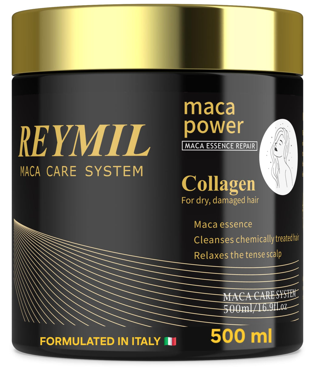 REYMIL Collagen Hair Mask – Deep Conditioning with Argan Oil | Repairs Dry & Frizzy Hair (500ml)