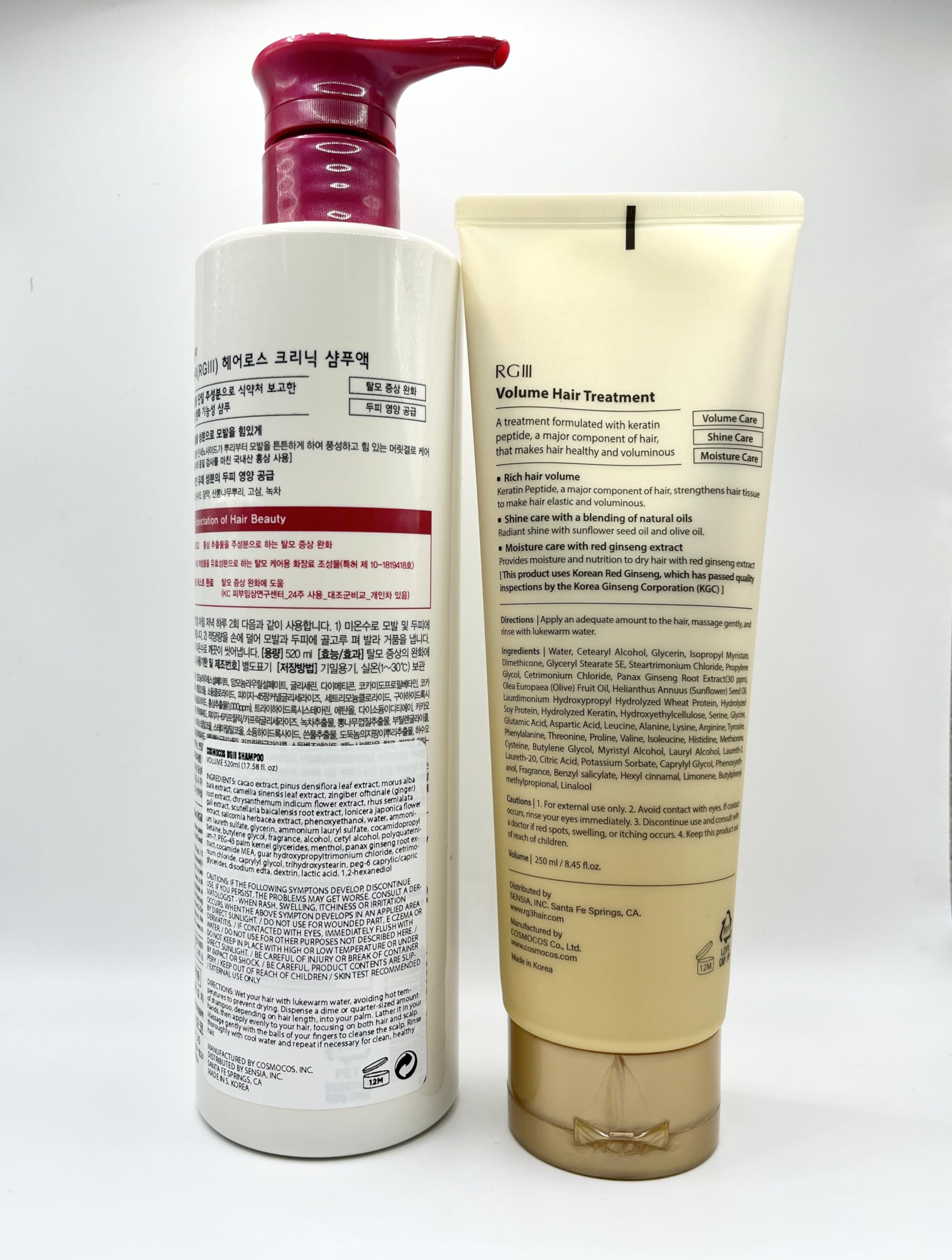 RGIII Red Ginseng Hair Loss Clinic Shampoo + Volume Treatment 2-Pack