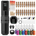RHEIN RNE40KIT-1 Wireless Tattoo Machine Kit – 1400mAh, 7 Stroke Settings, 14 Inks, 20 Cartridges
