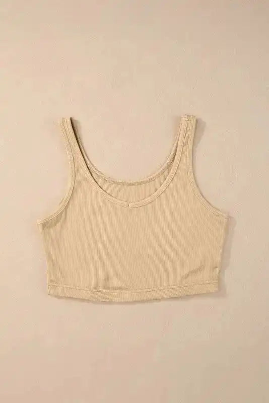 Ribbed Crop Tank Top Slim Fit Sleeveless