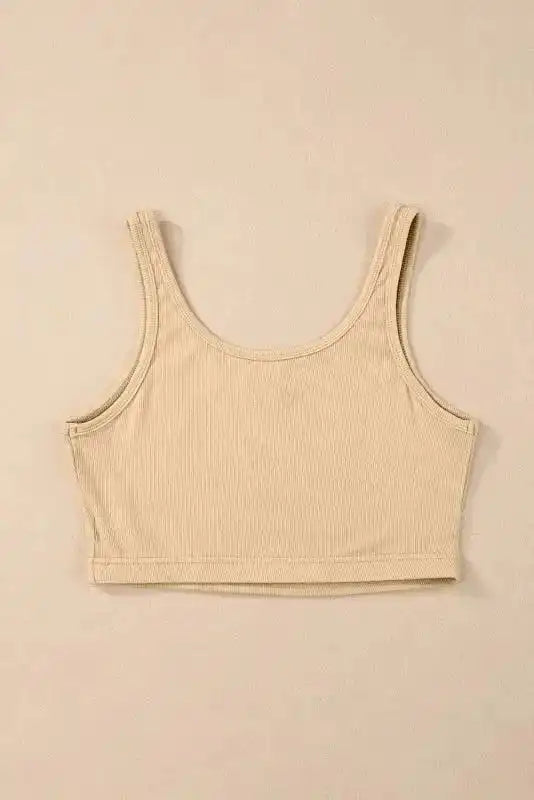 Ribbed Crop Tank Top Slim Fit Sleeveless