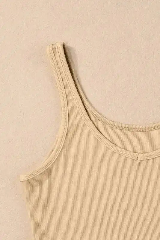 Ribbed Crop Tank Top Slim Fit Sleeveless