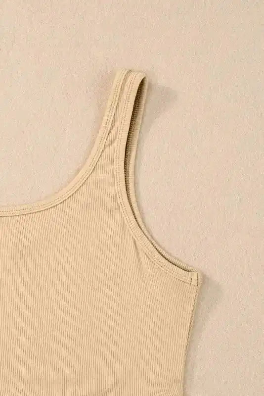 Ribbed Crop Tank Top Slim Fit Sleeveless