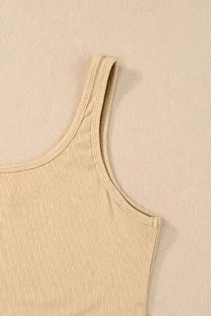 Ribbed Crop Tank Top - Basic Slim Fit