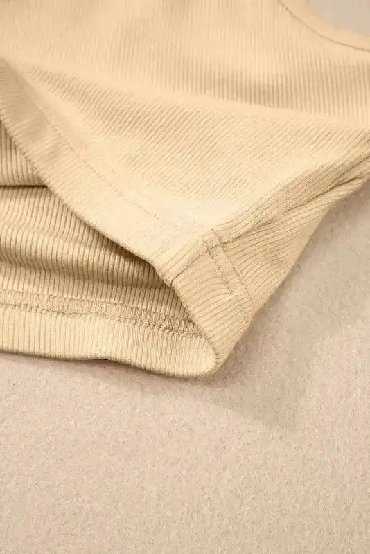 Ribbed Crop Tank Top Slim Fit Sleeveless