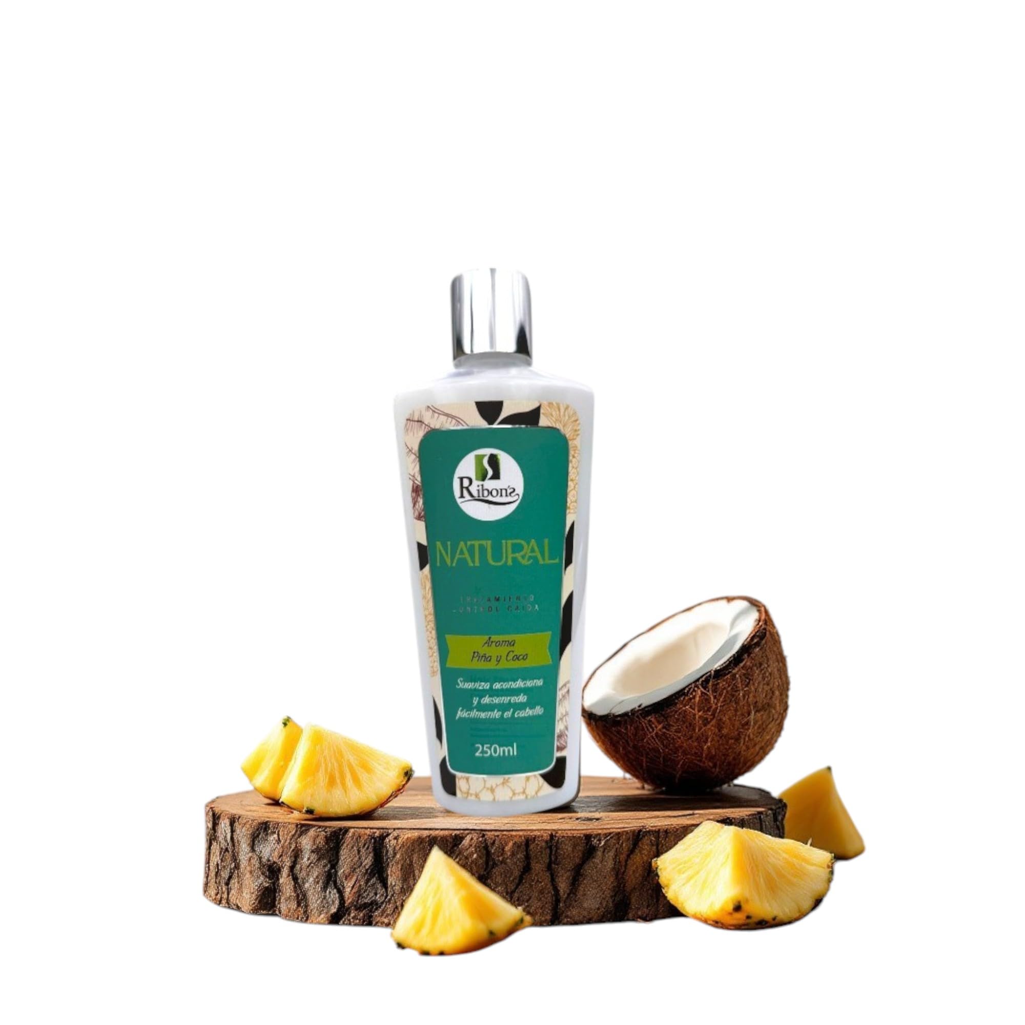 Ribon's Natural Shampoo & Hair Treatment Set – Onion, Rosemary & Aloe Vera – Pineapple Coconut Scent – 2x250ml