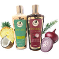 Ribon's Natural Shampoo & Hair Treatment Set – Onion, Rosemary & Aloe Vera – Pineapple Coconut Scent – 2x250ml