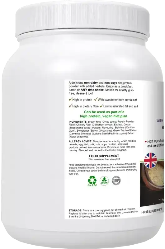 RicePro Chocolate Rice Protein Powder | Plant-Based UK