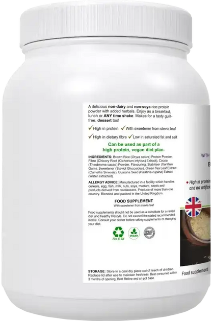 RicePro Chocolate Rice Protein Powder | Plant-Based UK