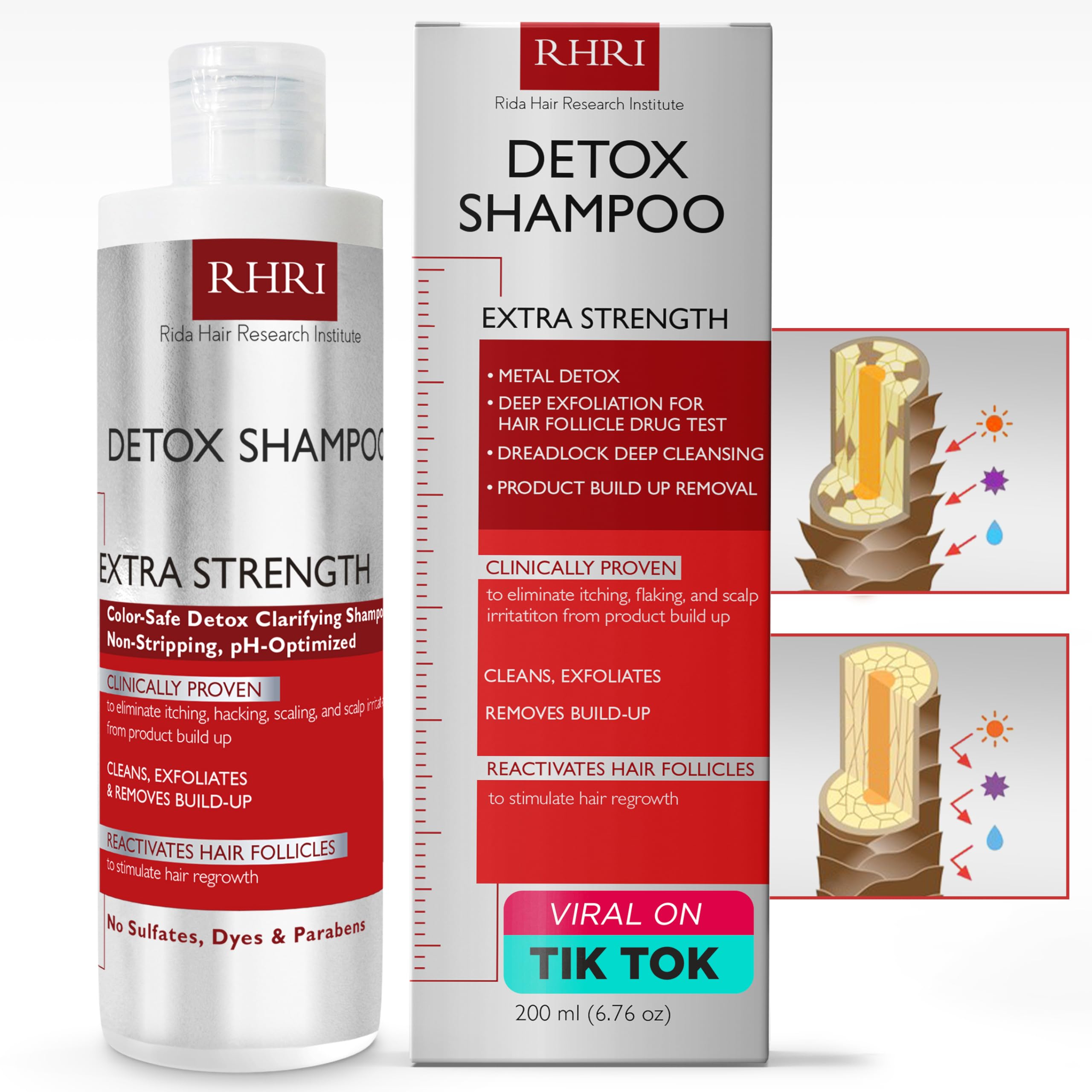 Rida Hair Research Institute Detox Shampoo – Clarifying for Build-Up & Scalp Comfort