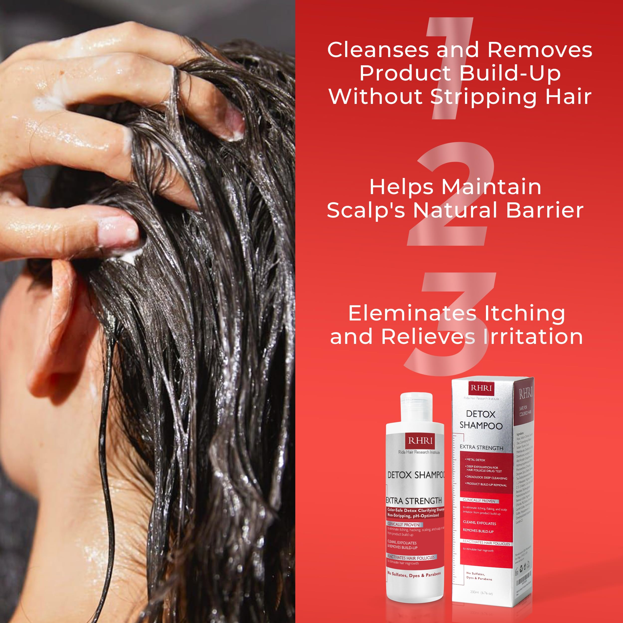 Rida Hair Research Institute Detox Shampoo – Clarifying for Build-Up & Scalp Comfort