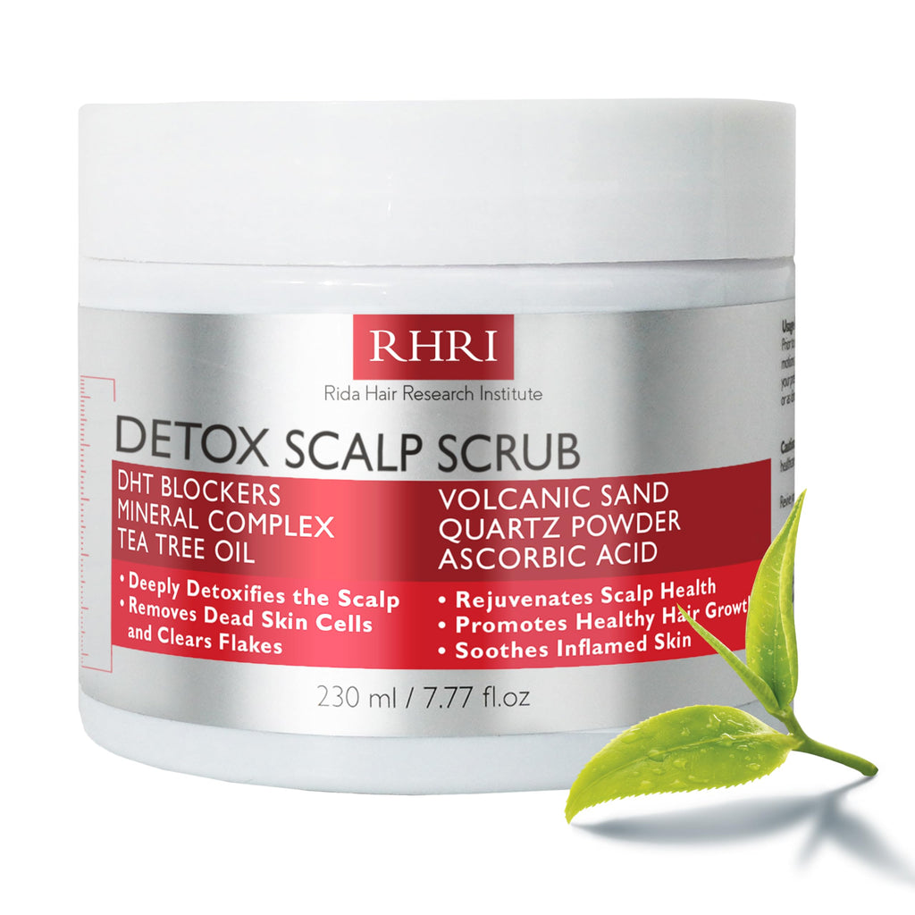 Rida Hair Research Institute Scalp Scrub with Tea Tree Oil | Detox, Exfoliate & DHT Blockers | 7.77 fl oz