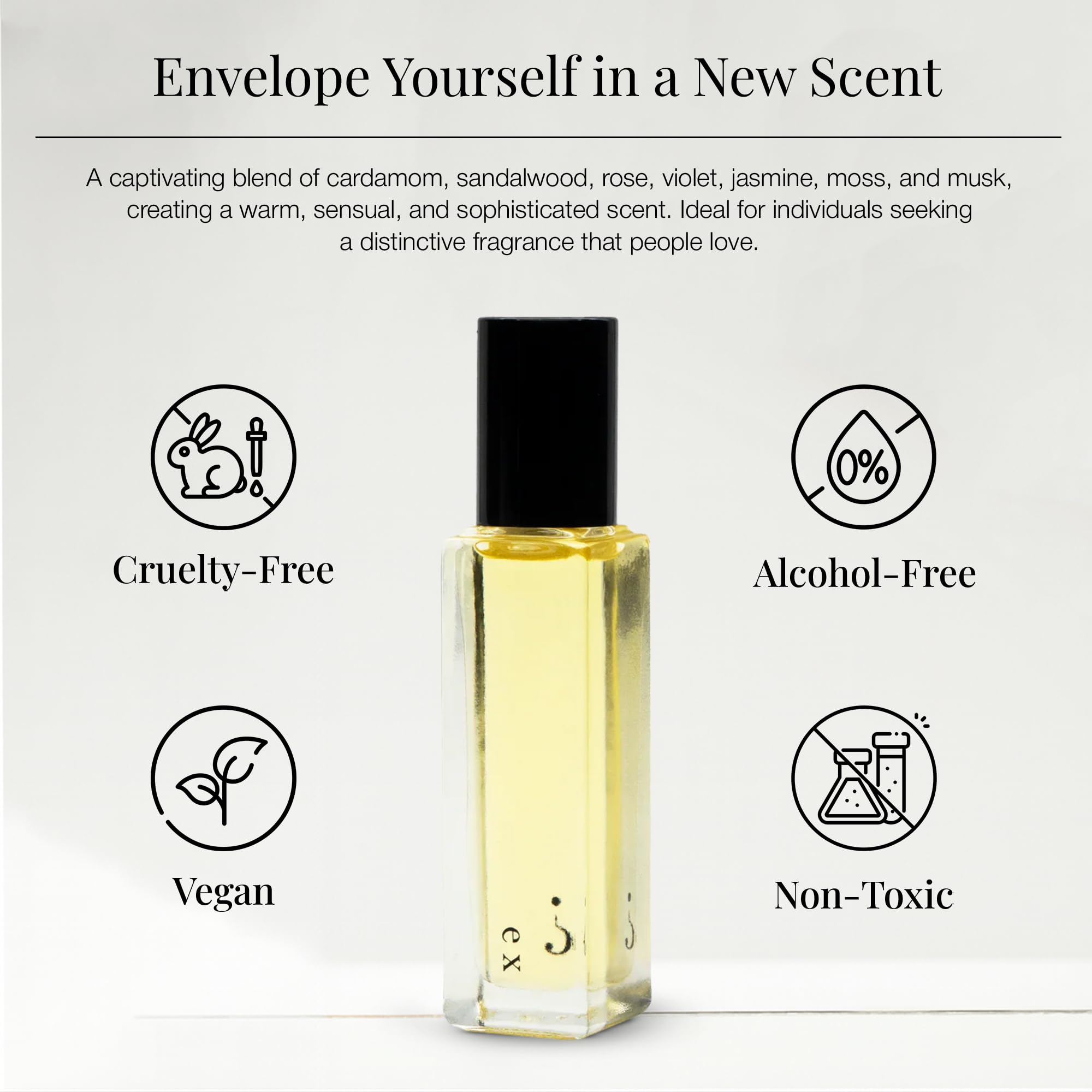 Riddle Ex Roll-On Perfume for Women – Cardamom, Sandalwood, Rose & Musk | Alcohol-Free & Made in USA