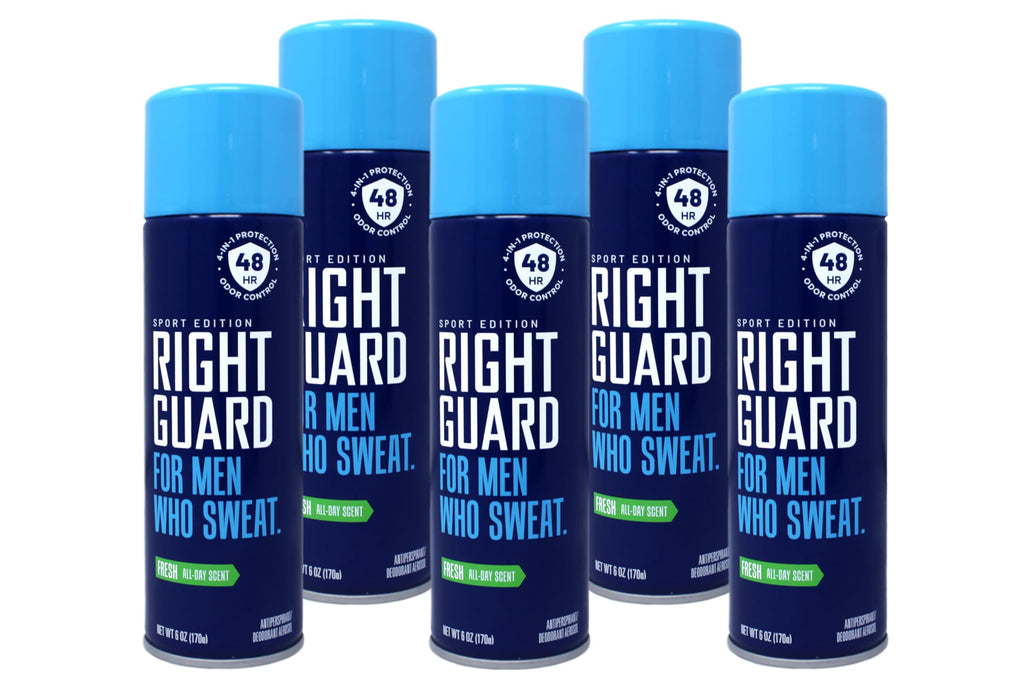 Right Guard Sport Fresh Antiperspirant Spray – 6 oz Pack of 5 | Up to 48h Odor Protection
