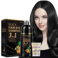 RILSIC Black Hair Dye Shampoo 3 in 1 – Ammonia-Free Grey Coverage in Minutes (600ML)