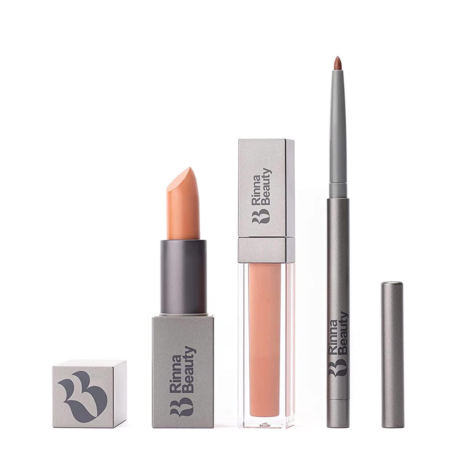 Rinna Beauty Icon Lip Kit – No Apologies | All-in-One Lip Kit (Lipstick, Lip Gloss, Lip Liner) – Nude Coral