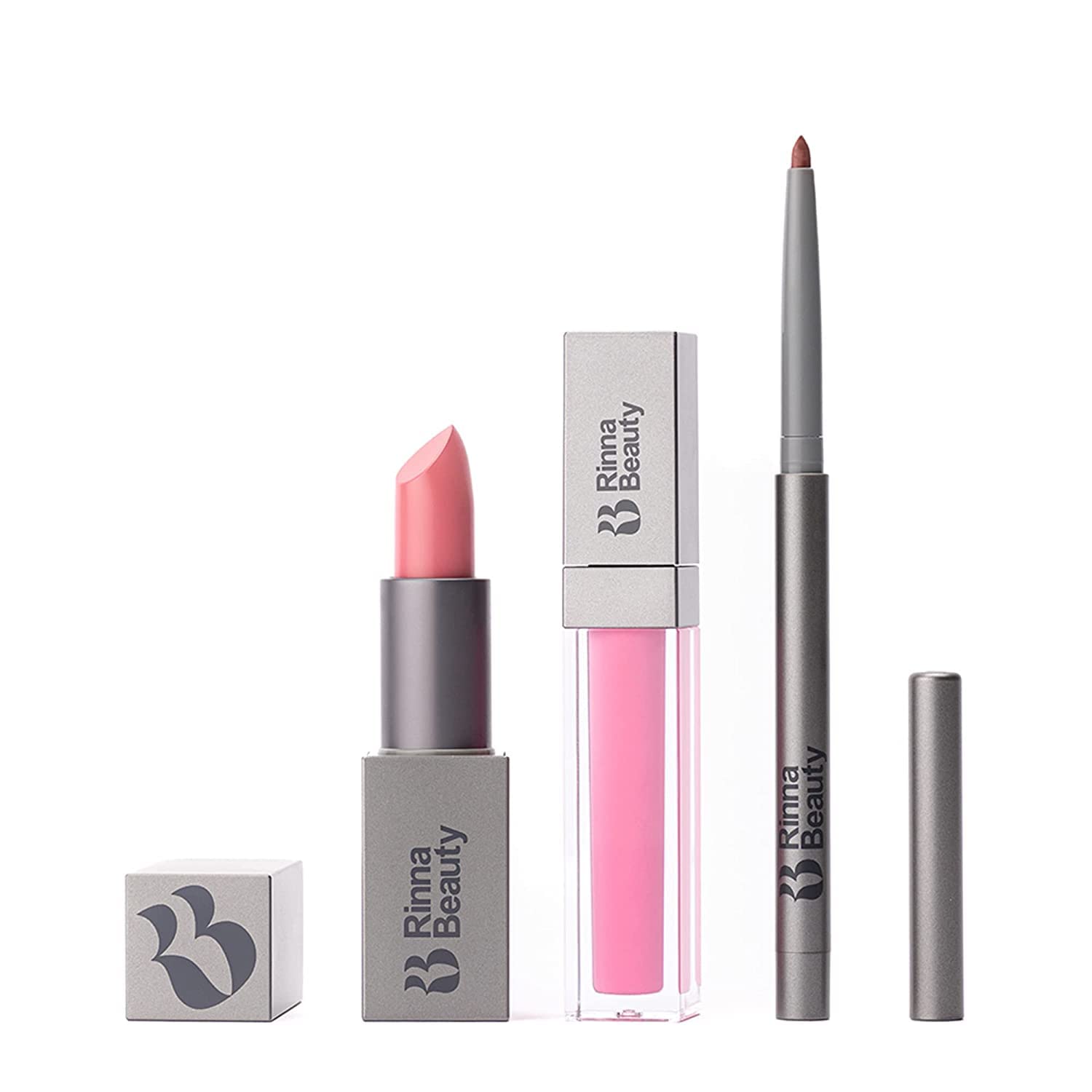 Rinna Beauty Icon Lip Kit - Pinky | All-in-One Lip Kit (Lipstick, Gloss, Lip Liner) - Vegan & Cruelty-Free