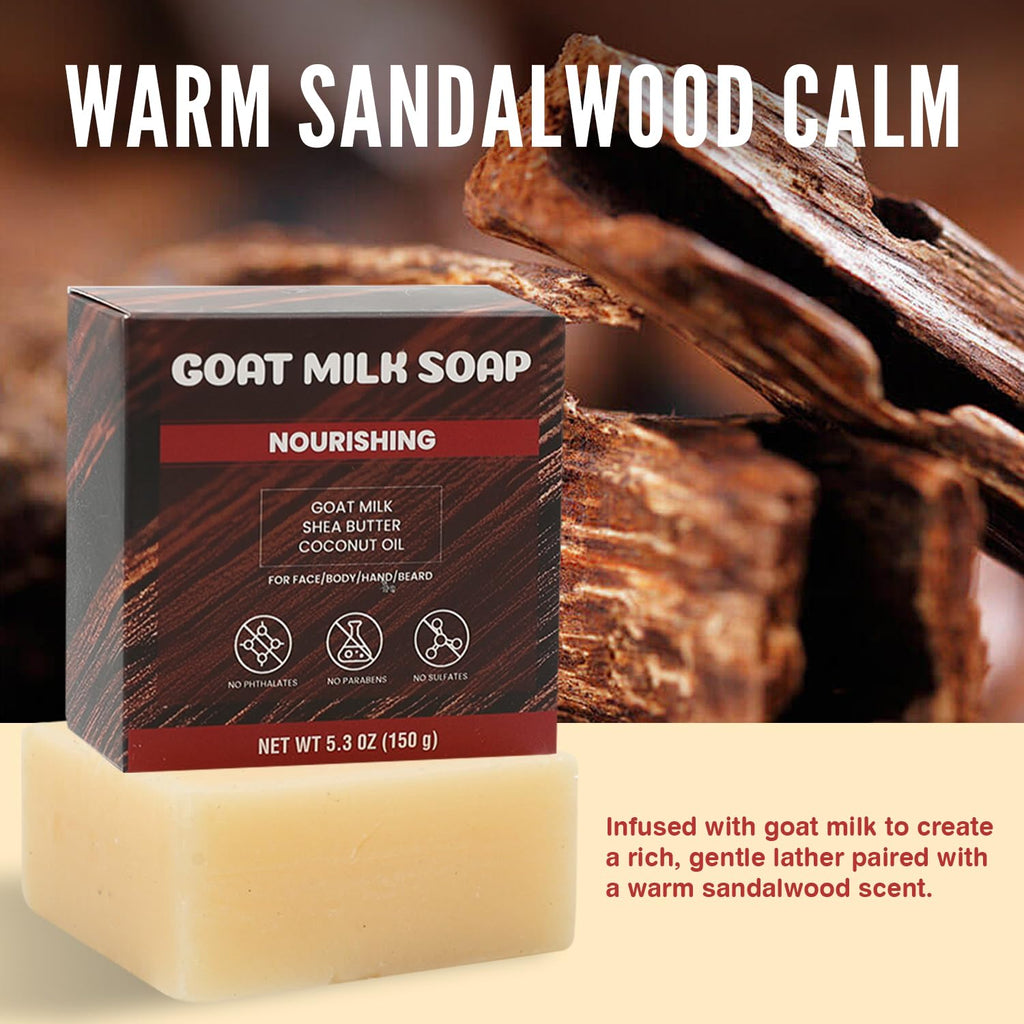 Rinse & Robust Men’s Soap Bar – Natural Sandalwood Calm, Moisturizing Cleanse (5.3 oz, 4-Pack)