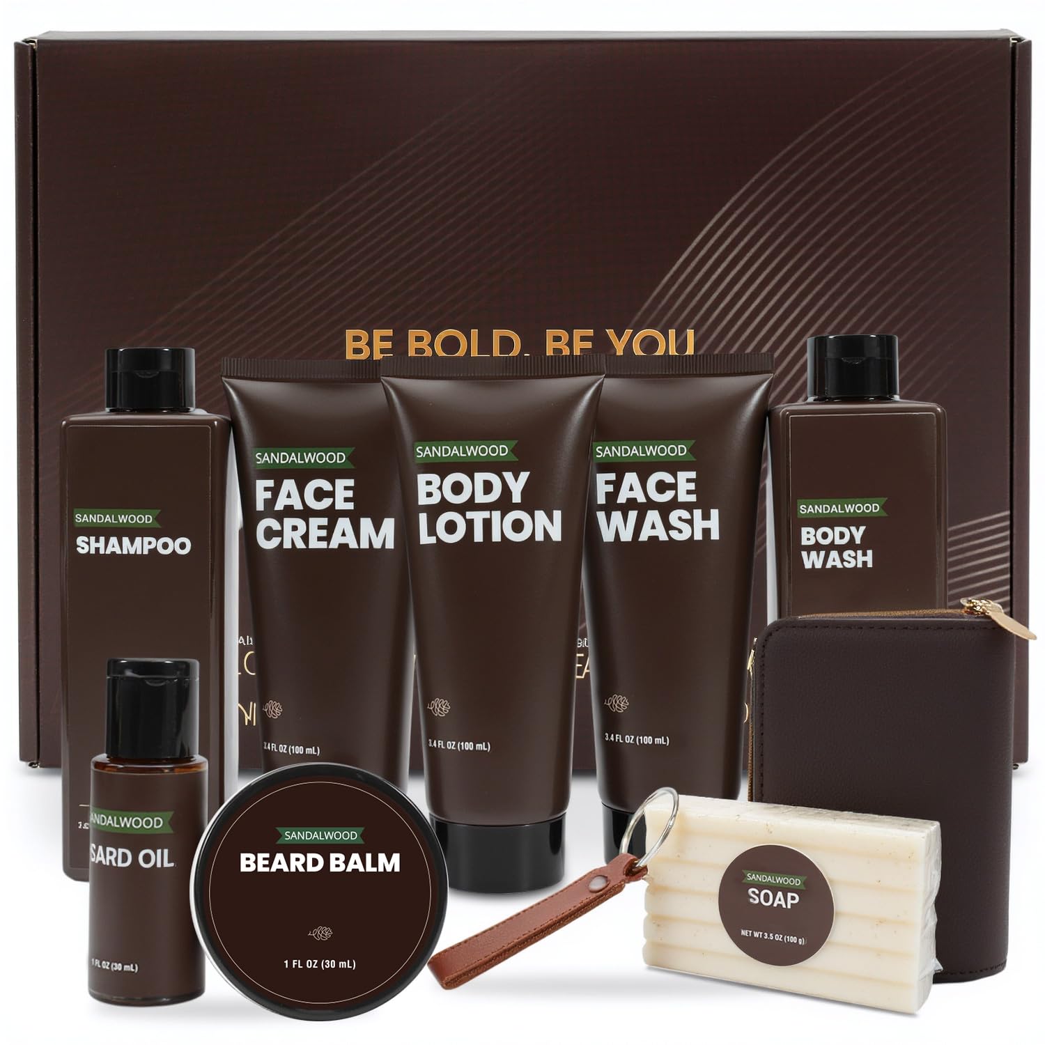 Rinse & Robust Men’s Gift Set – Sandalwood Grooming & Beard Care with Accessories