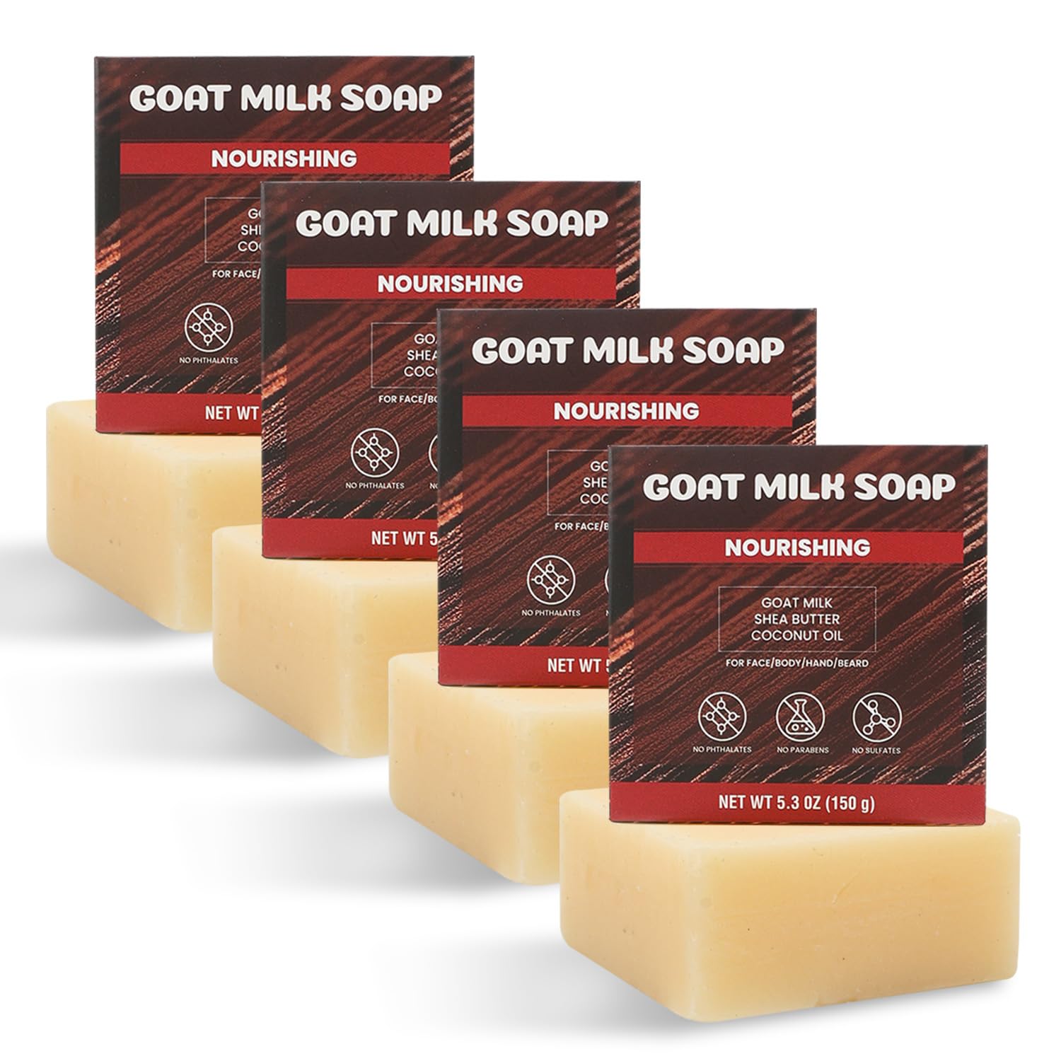 Rinse & Robust Men’s Soap Bar – Natural Sandalwood Calm, Moisturizing Cleanse (5.3 oz, 4-Pack)