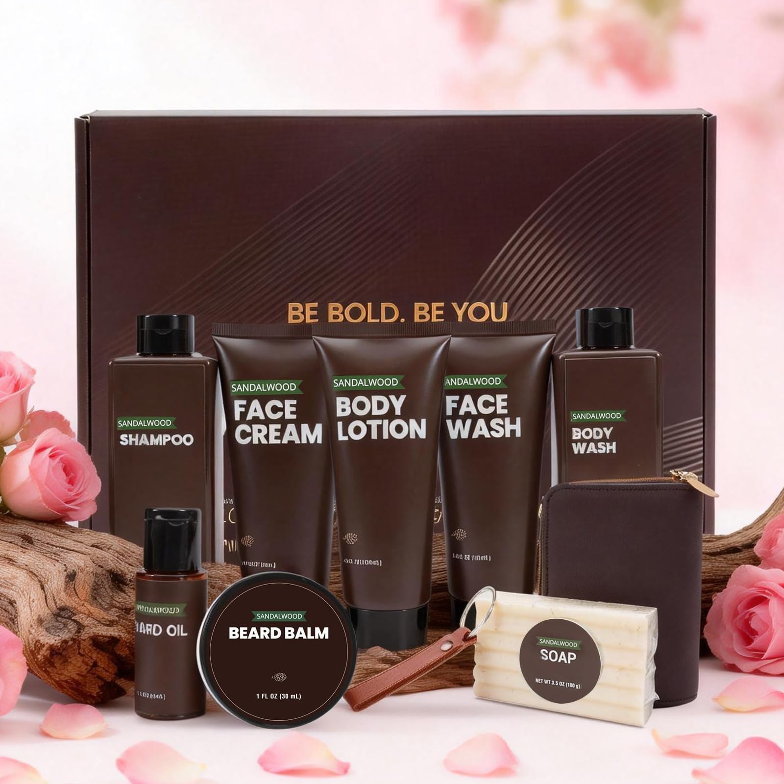 Rinse & Robust Men’s Gift Set – Sandalwood Grooming & Beard Care with Accessories