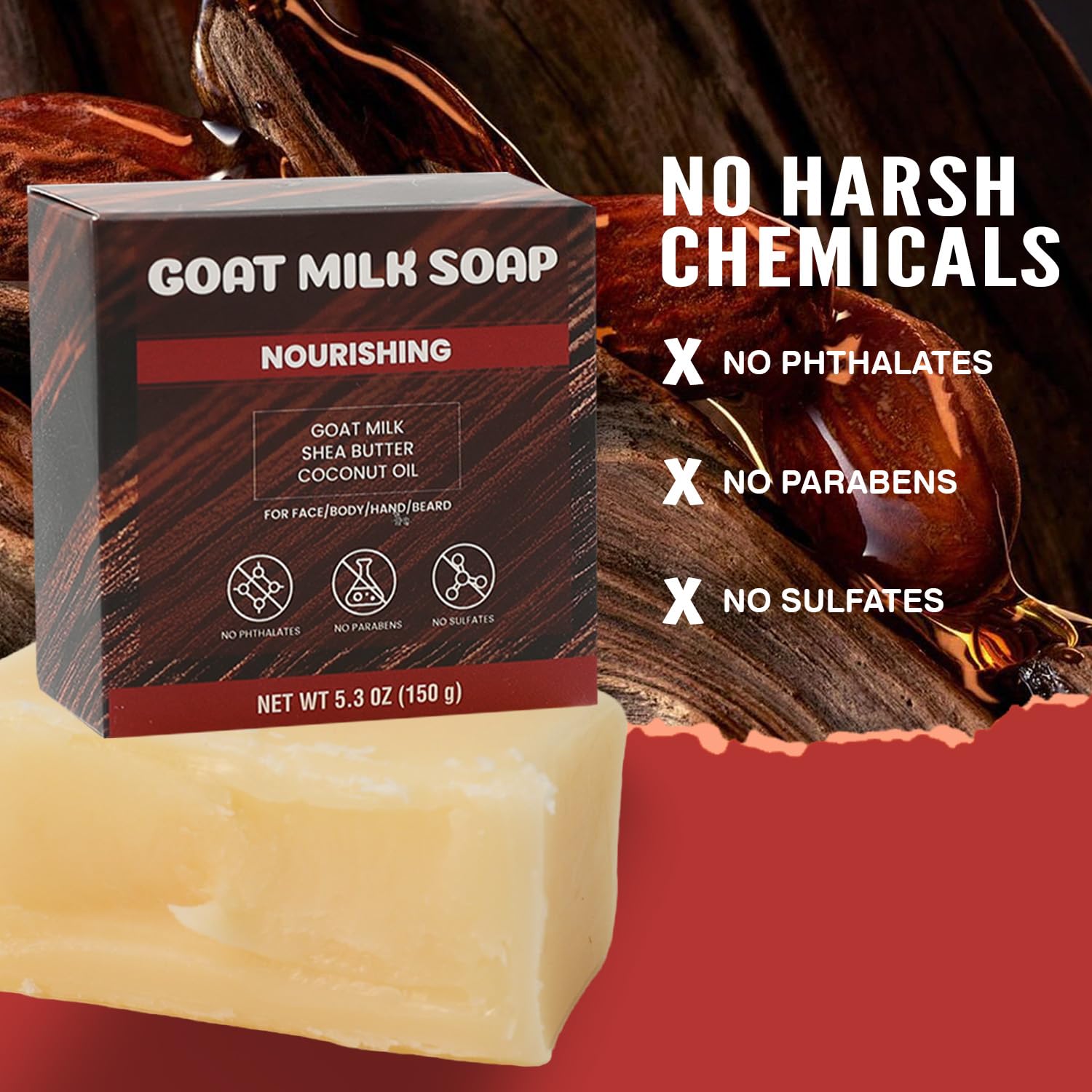 Rinse & Robust Men’s Soap Bar – Natural Sandalwood Calm, Moisturizing Cleanse (5.3 oz, 4-Pack)