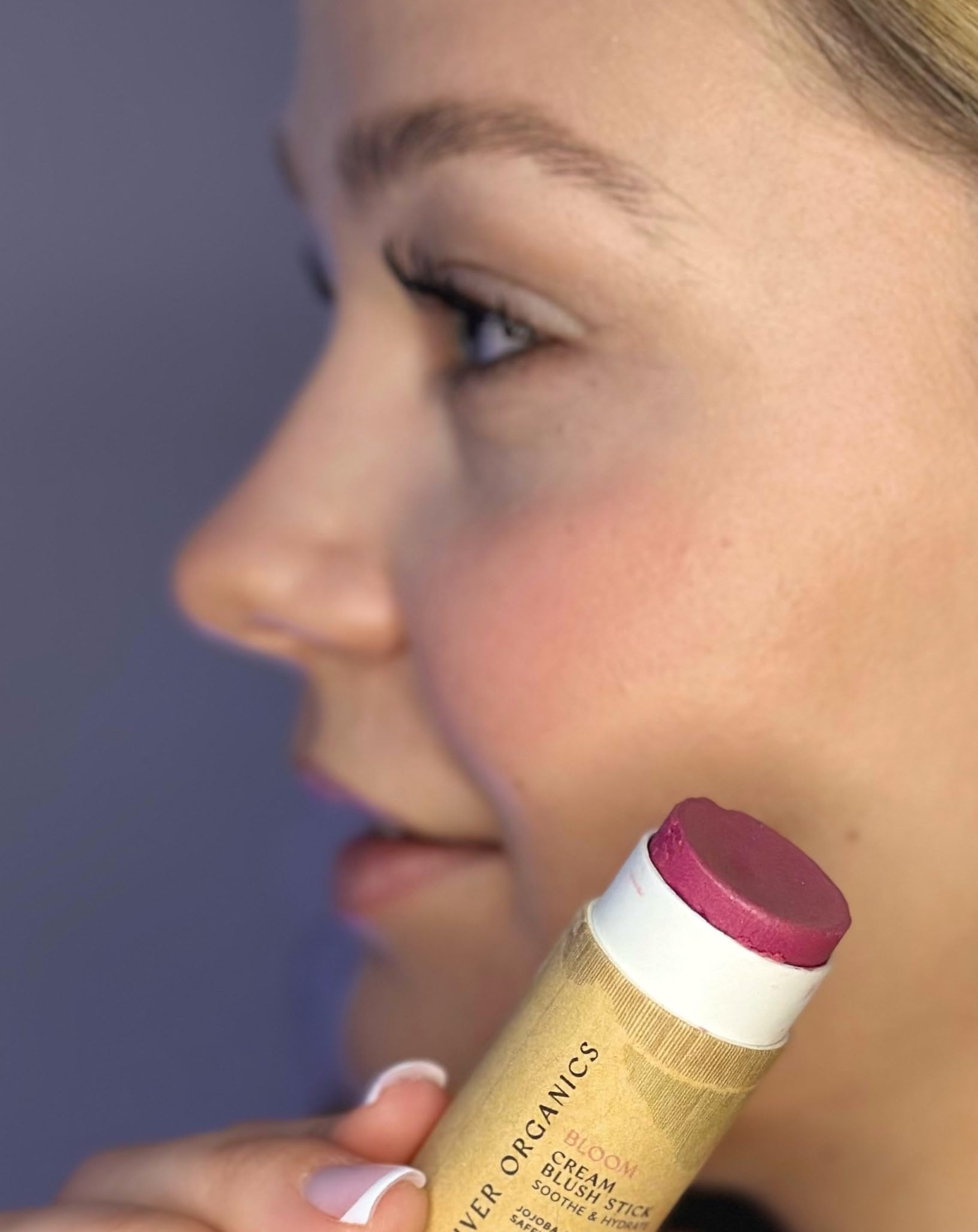 River Organics Vegan Blush Stick – Hydrating, Multi-Use Cream Blush in Bloom (0.50 oz) | Plastic-Free Packaging