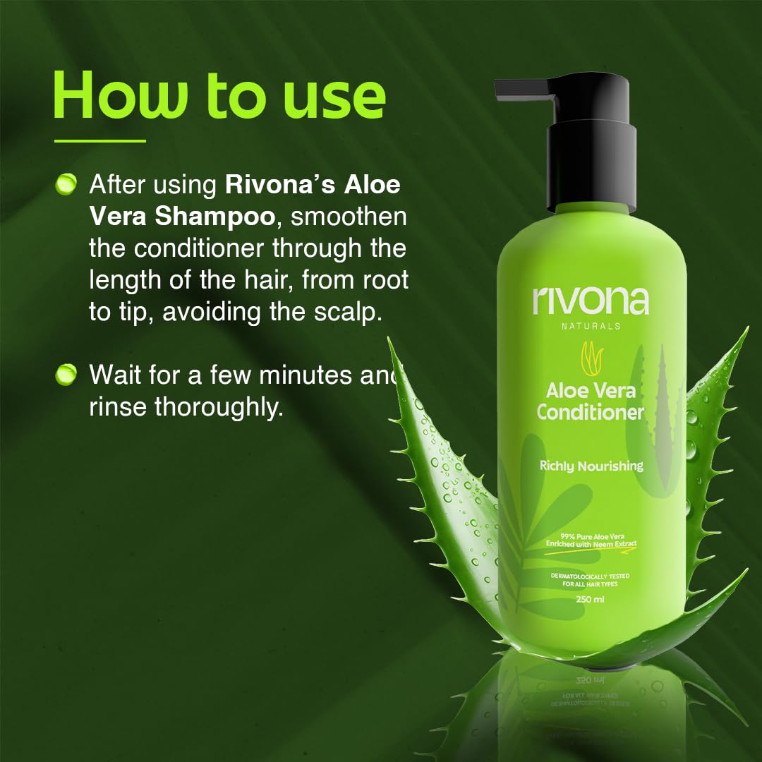 RIVONA NATURALS Aloe Vera Conditioner with Neem & Avocado Butter – Deep Hydration for Dry Hair