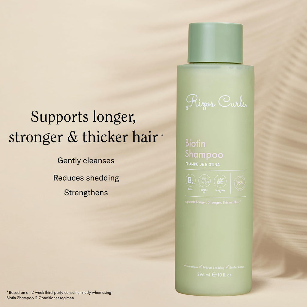Rizos Curls Biotin Shampoo – Gentle Cleanse, Strengthen & Nourish Hair, Sulfate & Paraben Free