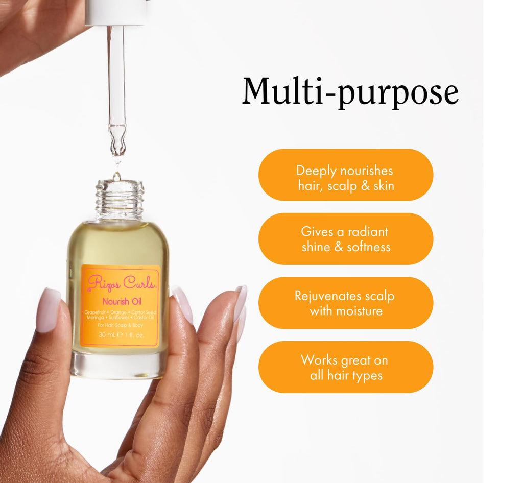 Rizos Curls Nourish Oil – Frizz Control & Split End Repair for All Hair Types