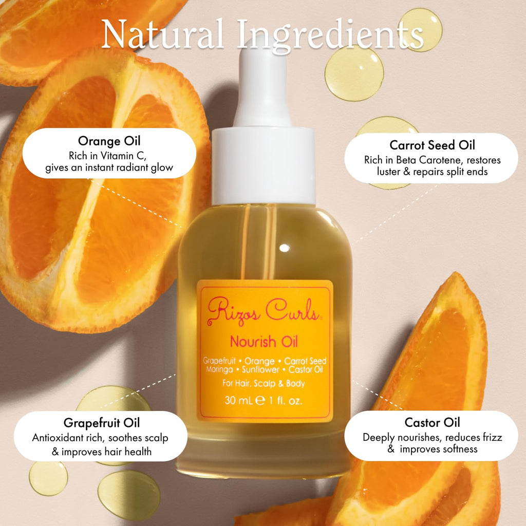Rizos Curls Nourish Oil – Frizz Control & Split End Repair for All Hair Types