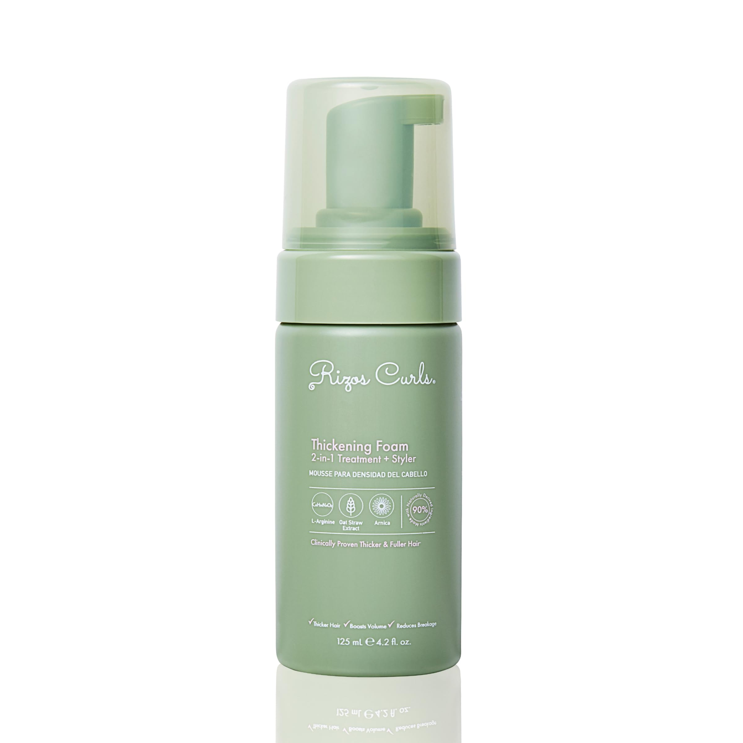 Rizos Curls Thickening Foam – 2-in-1 Treatment + Styler for Root Volume & Hair Thickness (4.2 oz)
