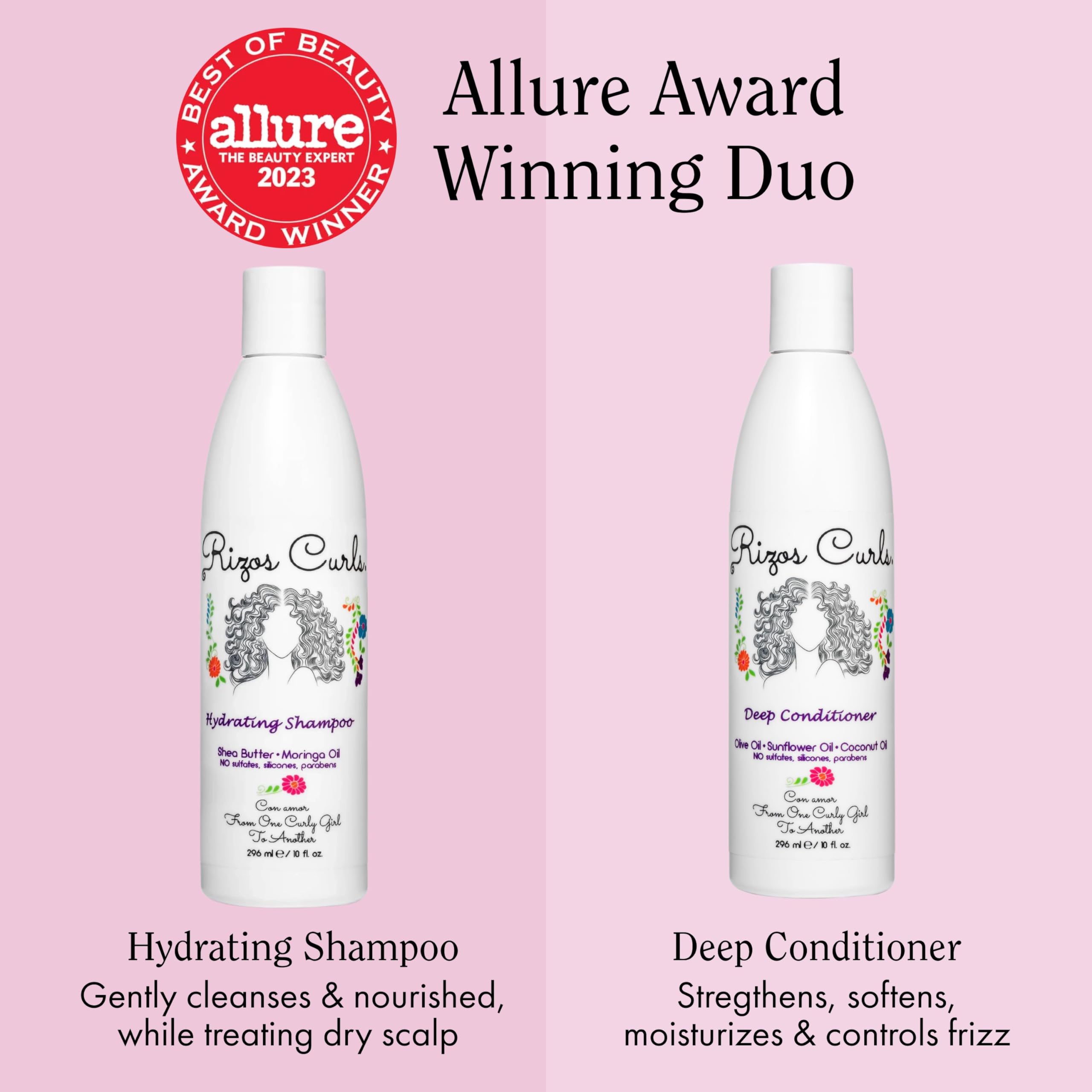 Rizos Curls Wash Day Bundle – Hydrating Shampoo & Deep Conditioner (Sulfate & Paraben Free)