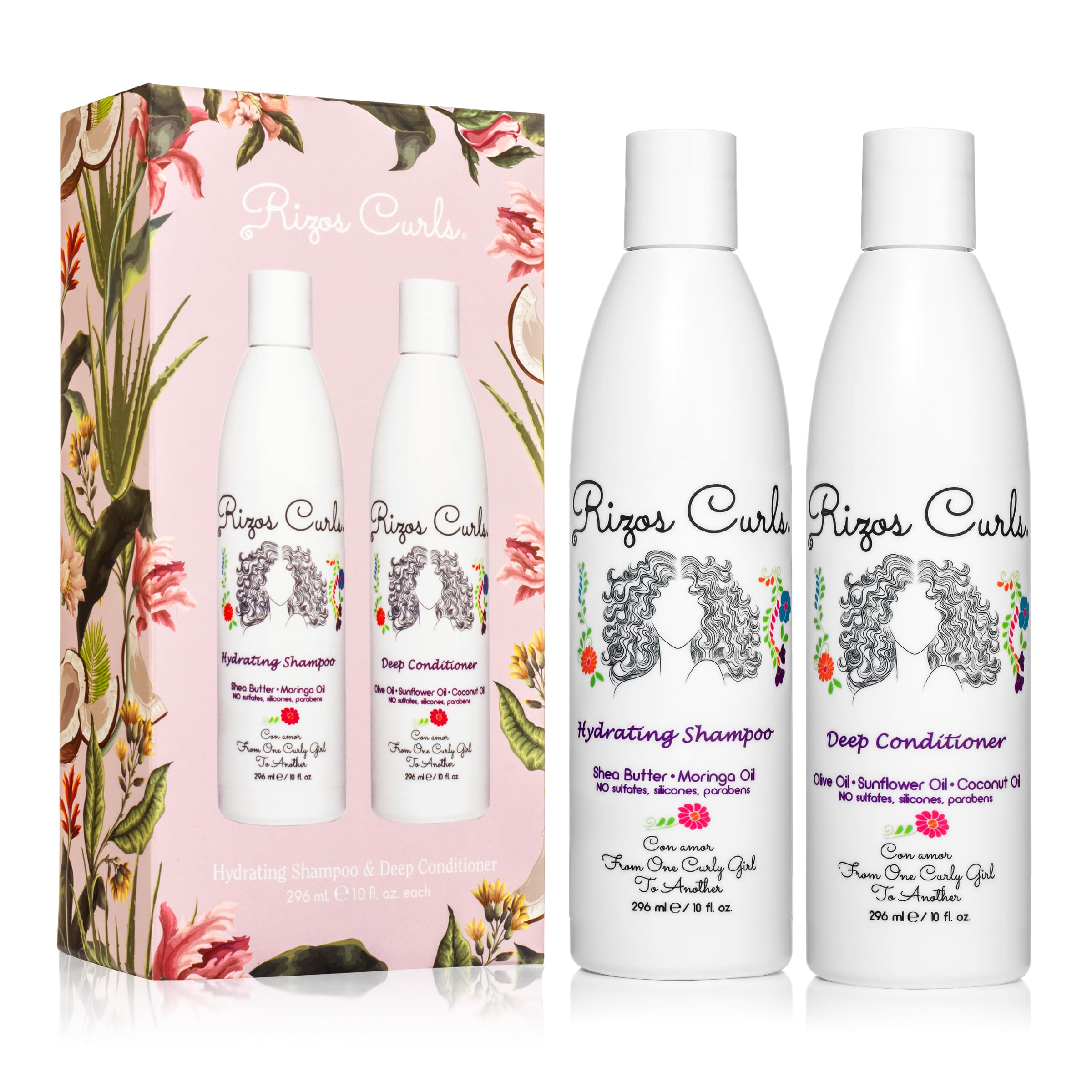 Rizos Curls Wash Day Bundle – Hydrating Shampoo & Deep Conditioner (Sulfate & Paraben Free)