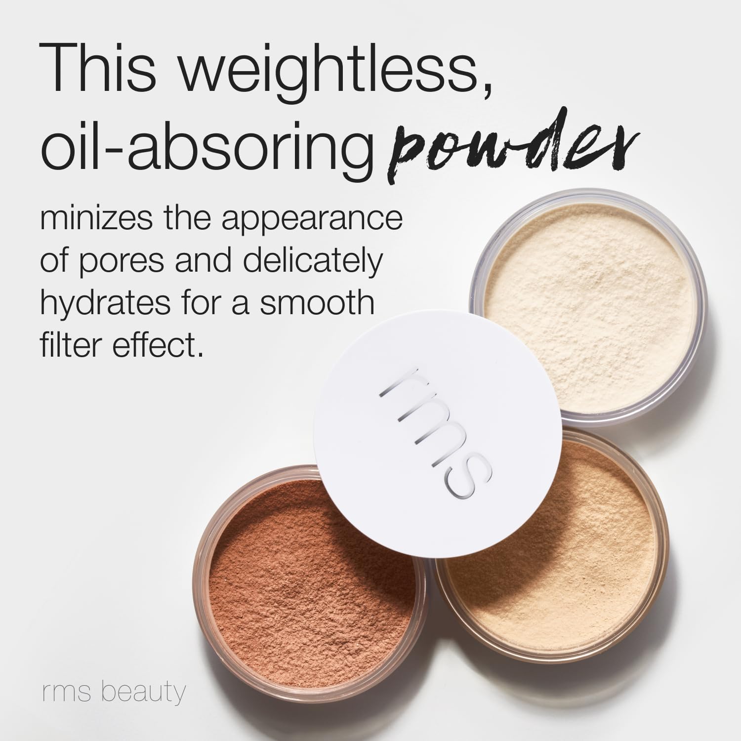 RMS Beauty Hydra Setting Powder – Hydrating Translucent Loose Powder, Lightweight Matte Finish, 0.21 oz