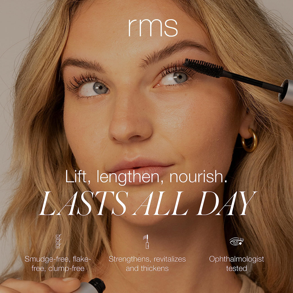RMS Beauty Straight Up Volumizing Peptide Mascara – Black | Lash-Lengthening, Thickening, Waterproof, Vegan & Cruelty-Free (8ml)