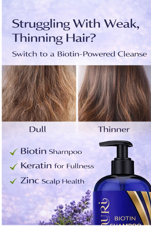 Ammuri Biotin & Caffeine Shampoo | Supports Thicker, Fuller-Looking Hair | 473ml
