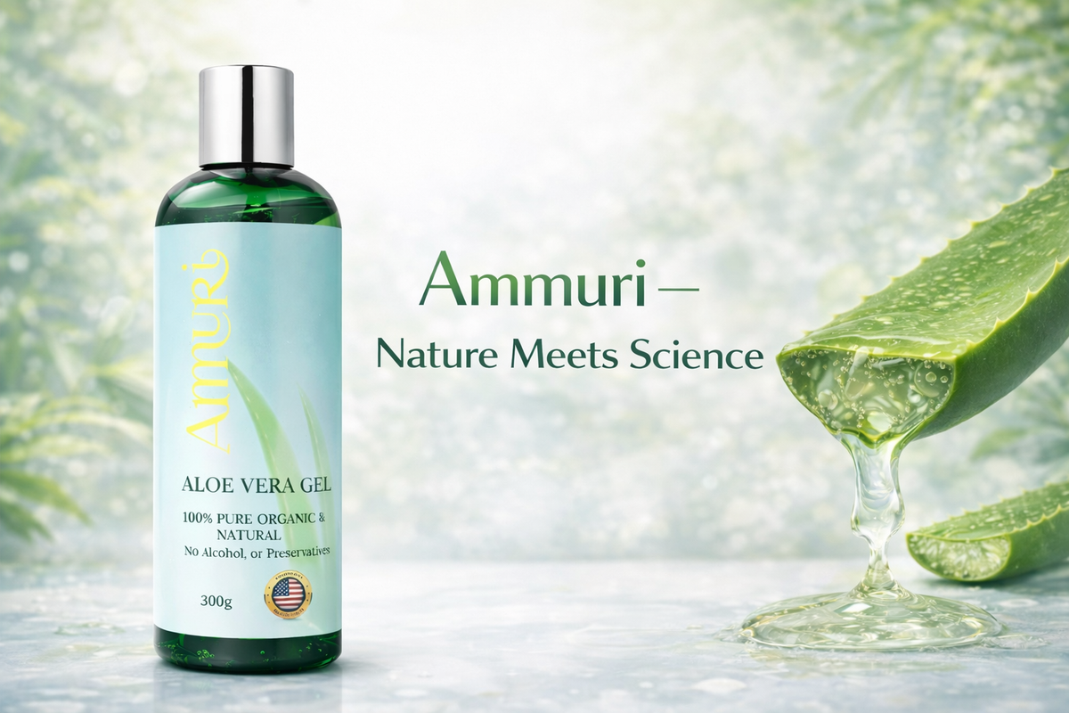 Ammuri Organic Aloe Vera Gel 300g Bottle – Face, Body & Hair Hydration